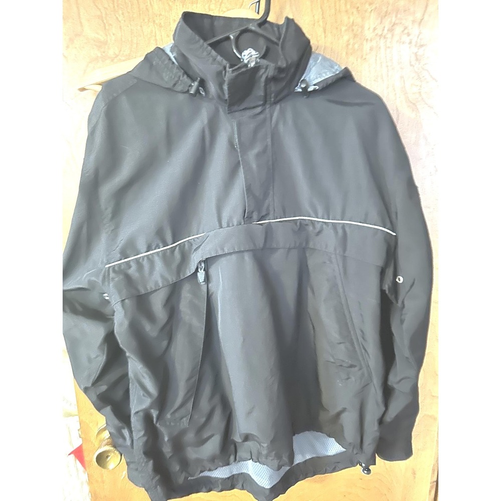 Gap Men's Anorak‎ Jacket Small Black Hooded Pullover Windbreaker